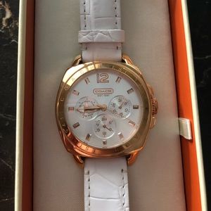 Coach White Rose Gold Watch